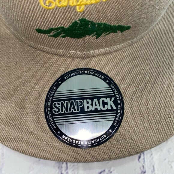 Mountain Conqueror Cap Hat Unisex Snapback Adjustable Brown Embroidered - Picture 3 of 9